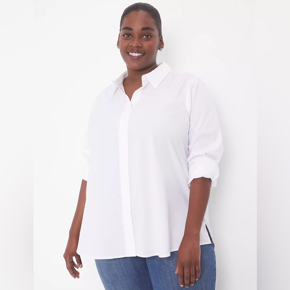 Lane Bryant Relaxed Button-Front Boyfriend Shirt Size 30/32 NWT